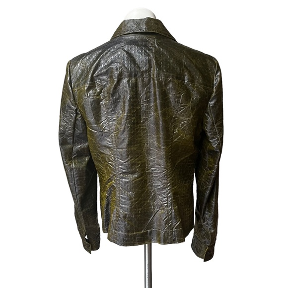 Emil Rutenberg Button Down Textured Crinkle Sheen Blouse - Picture 2 of 11